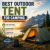 Outdoor tent set up at a campsite with camping gear, showing a durable shelter for outdoor camping.