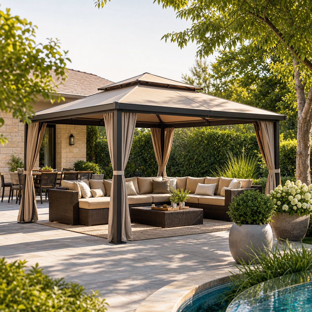 Illustration of canopy gazebo: Stunning Must-Have Outdoor Shade for Effortless Comfort