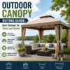 Outdoor canopy options for shade and shelter in patios, gardens, and outdoor events