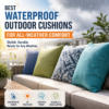 Stylish waterproof outdoor cushions for comfortable all-weather seating on a patio for outdoor use