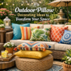 Colorful outdoor pillows arranged on patio furniture for stylish garden decor ideas.