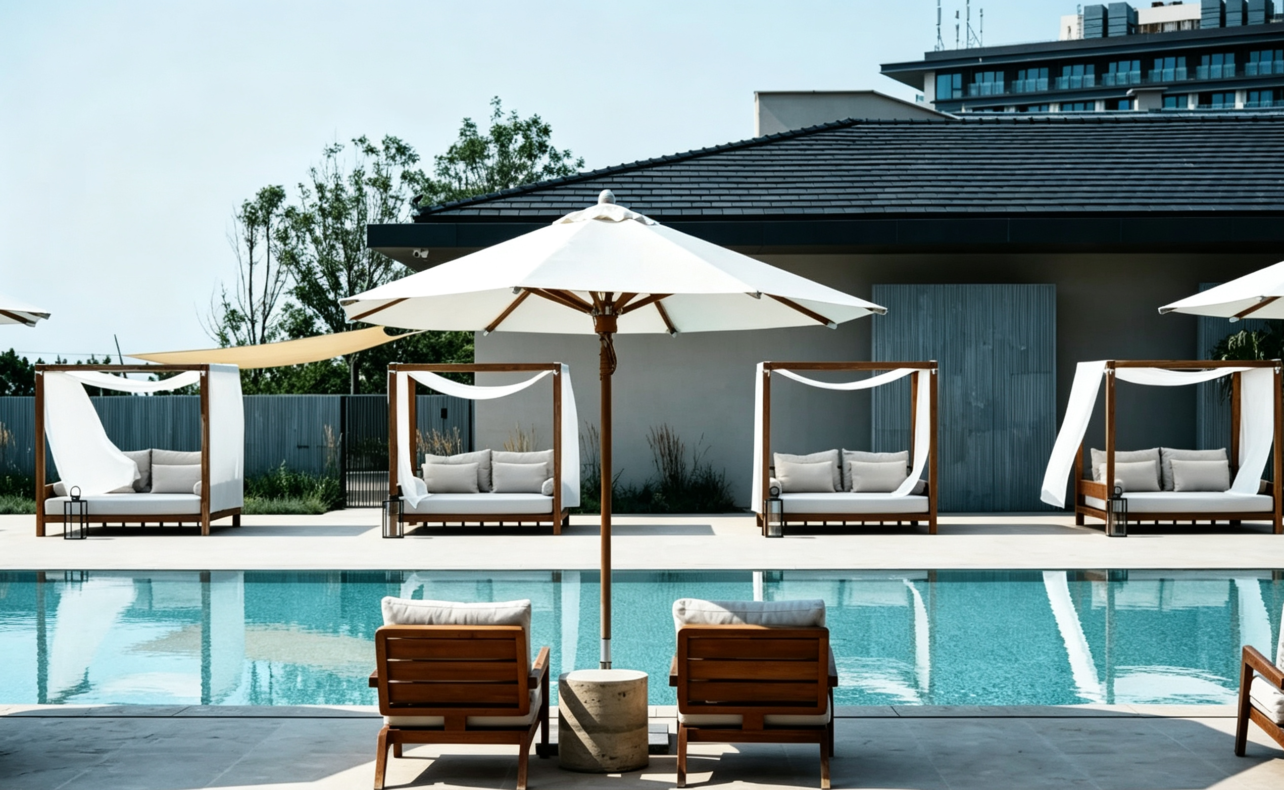 Outdoor shade products for commercial outdoor spaces