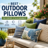 Stylish, weather-resistant outdoor pillows arranged on patio furniture for comfort and durability.