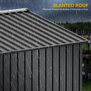 2x3ft Outdoor Firewood Storage Shed – Metal Log Store with Sloped Roof