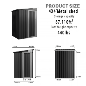 4x4ft Outdoor Metal Storage Shed – Lockable Garden Tool Shed with Vent