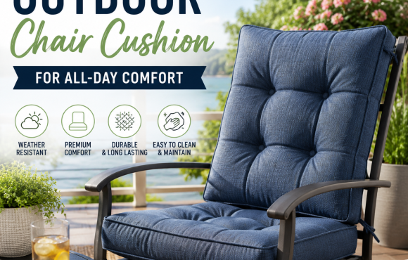 Weather-resistant outdoor chair cushion for all-day comfort on a patio chair