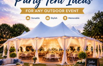 Elegant outdoor party tent with stylish decor for a memorable event