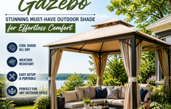 Illustration of canopy gazebo: Stunning Must-Have Outdoor Shade for Effortless Comfort