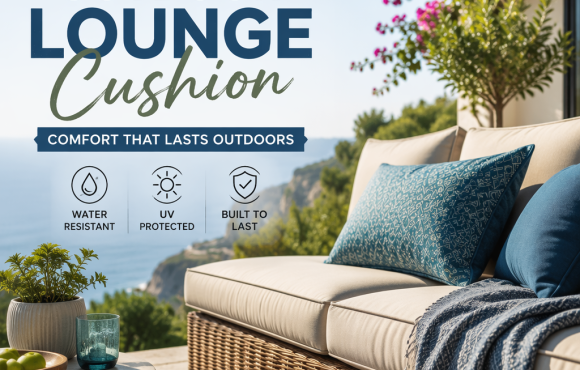 Durable outdoor lounge cushion with water-resistant, UV-protected fabric for lasting patio comfort.